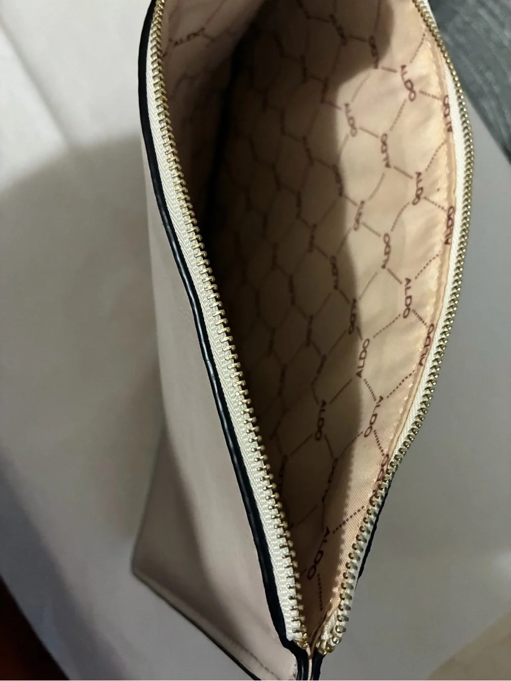 Aldo Glitter Wristlet Clutch in Rose Gold Shimmer
